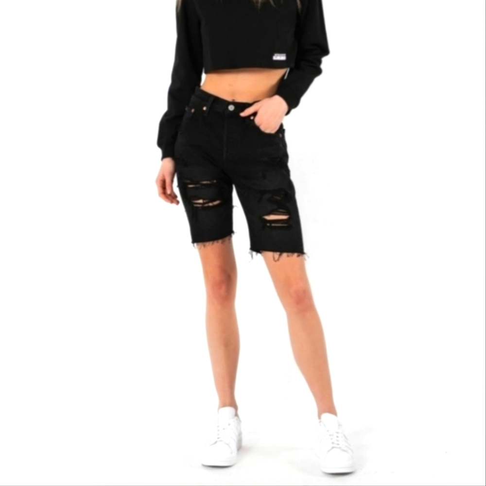 Levi's Premium 501 Distressed High Rise Jean Shorts